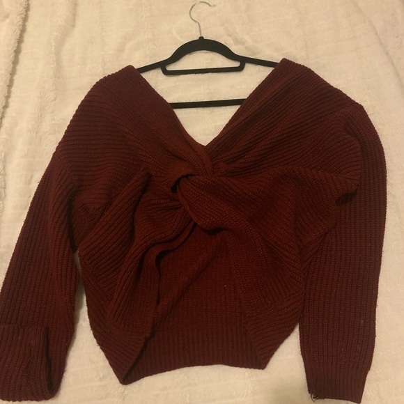 Burgundy open back sweater -Boohoo - Picture 5 of 5